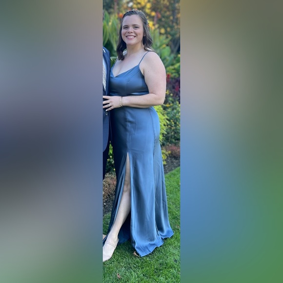 Birdy Grey Matte Satin French Blue XXL Jay Dress - Picture 3 of 4